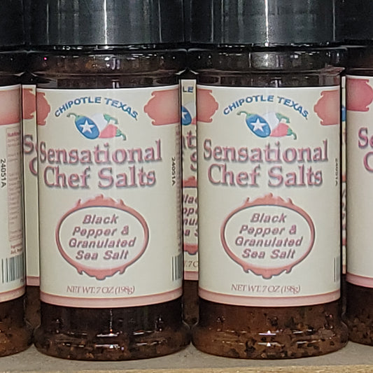 Sensational Chef Salts Black Pepper and Granulated Sea Salt