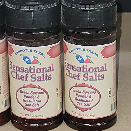 Sensational Chef Salts Green Serrano Powder and Granulated Sea Salt